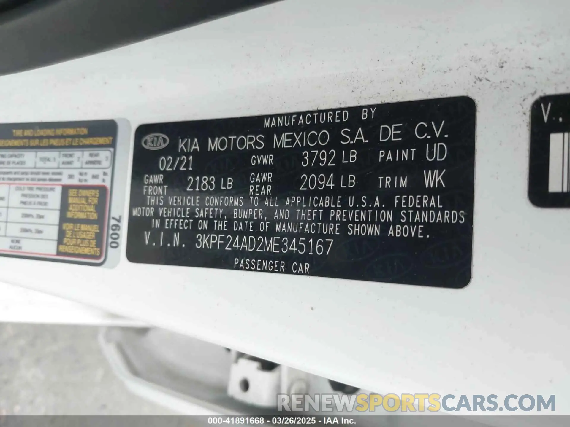 9 fotografías del automóvil dañado 3KPF24AD2ME345167 KIA FORTE 2021