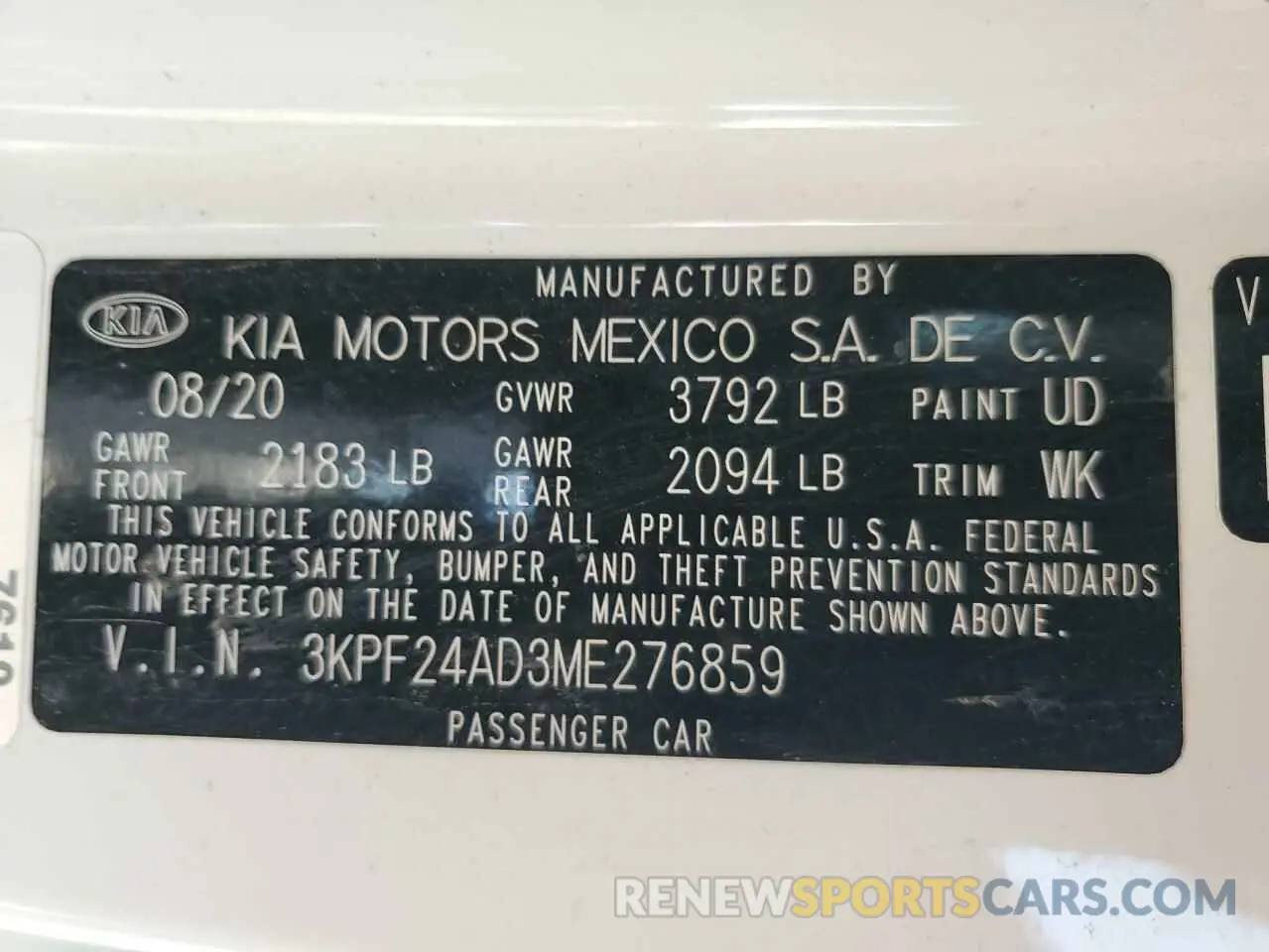 13 fotografías del automóvil dañado 3KPF24AD3ME276859 KIA FORTE 2021