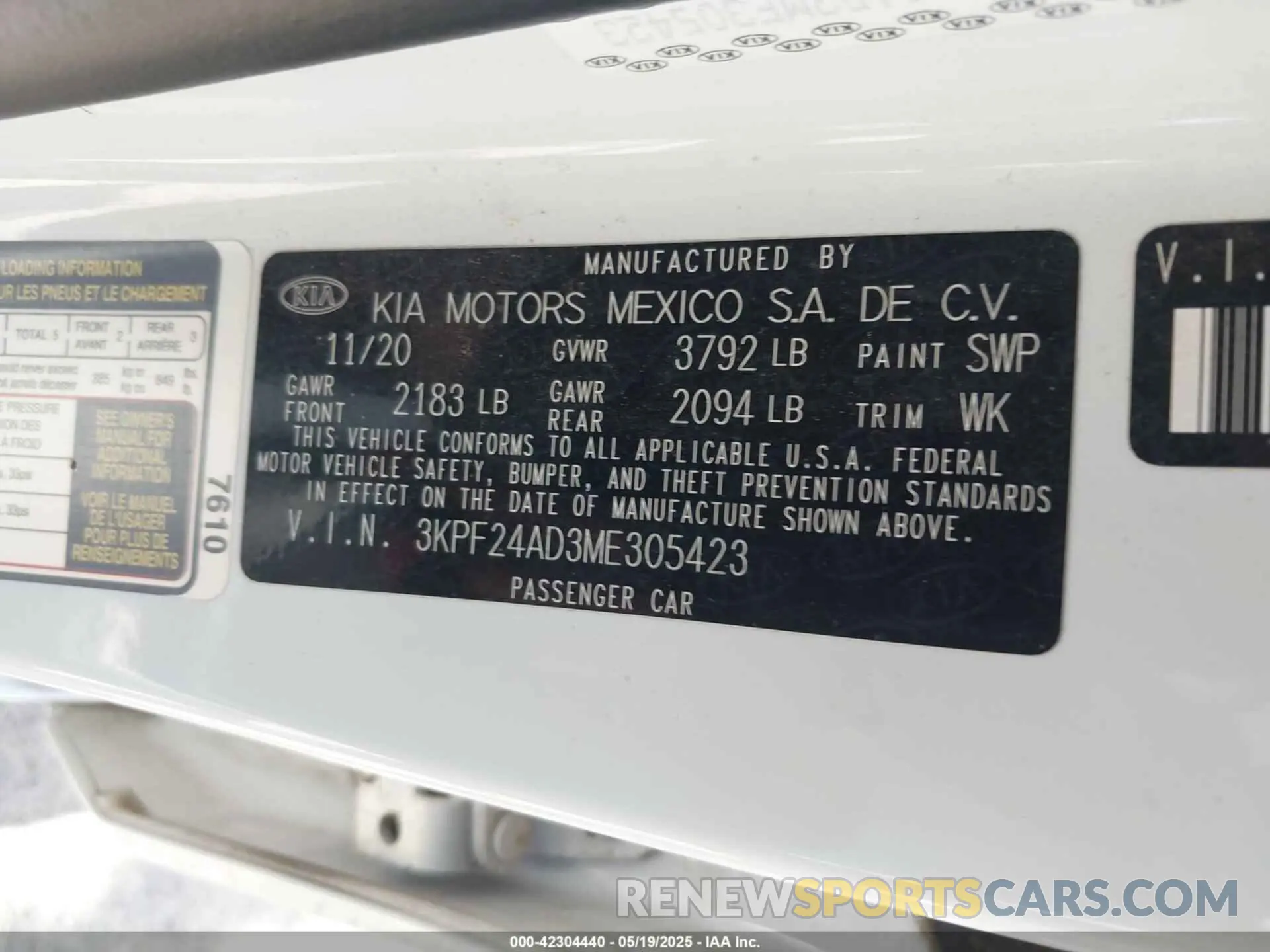 9 fotografías del automóvil dañado 3KPF24AD3ME305423 KIA FORTE 2021