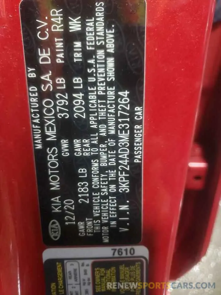 13 fotografías del automóvil dañado 3KPF24AD3ME317264 KIA FORTE 2021