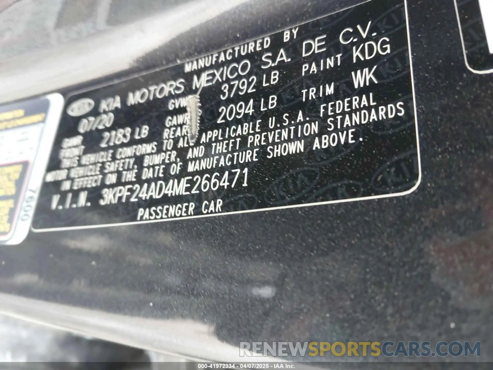 9 fotografías del automóvil dañado 3KPF24AD4ME266471 KIA FORTE 2021