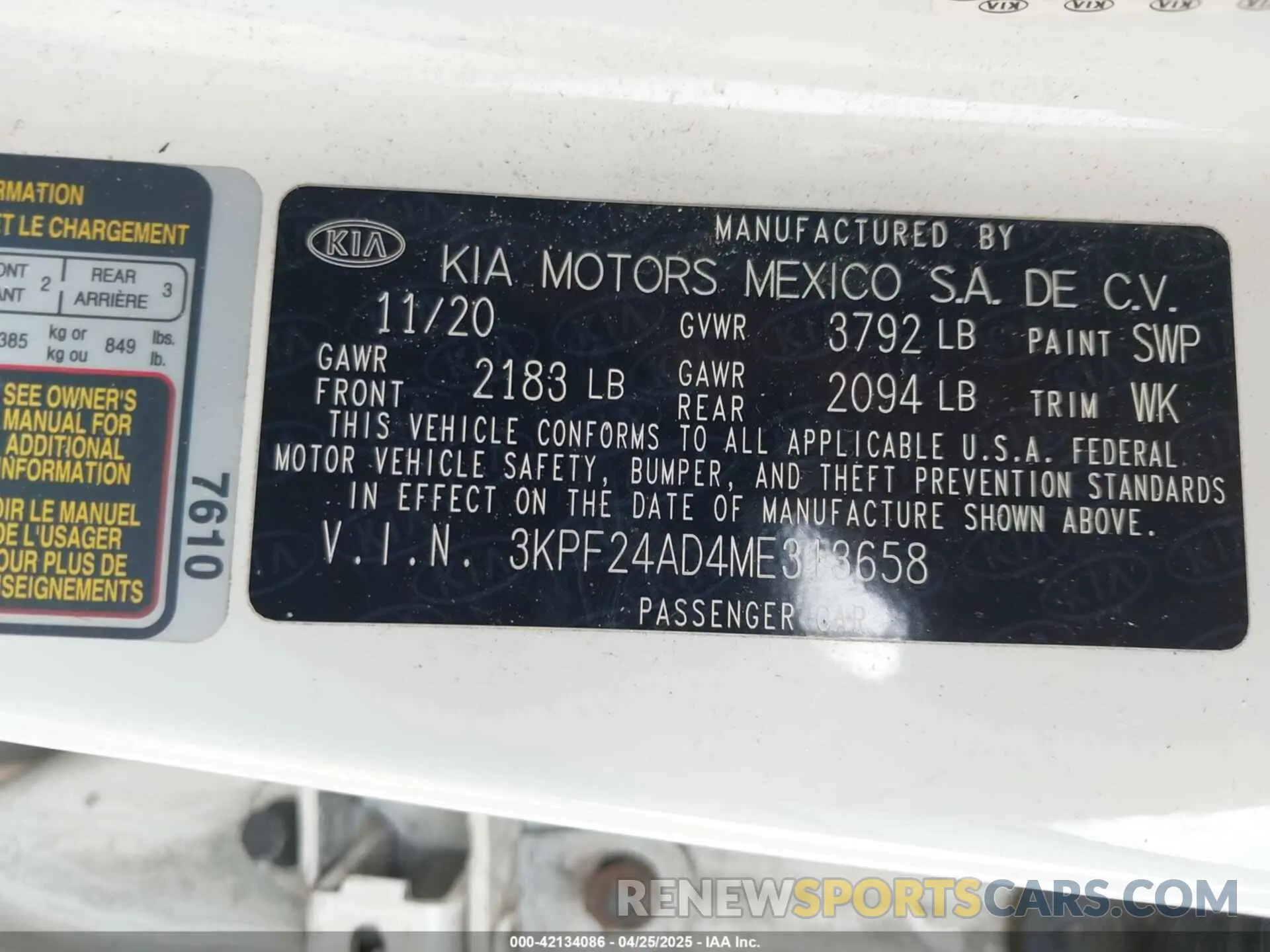 9 fotografías del automóvil dañado 3KPF24AD4ME313658 KIA FORTE 2021