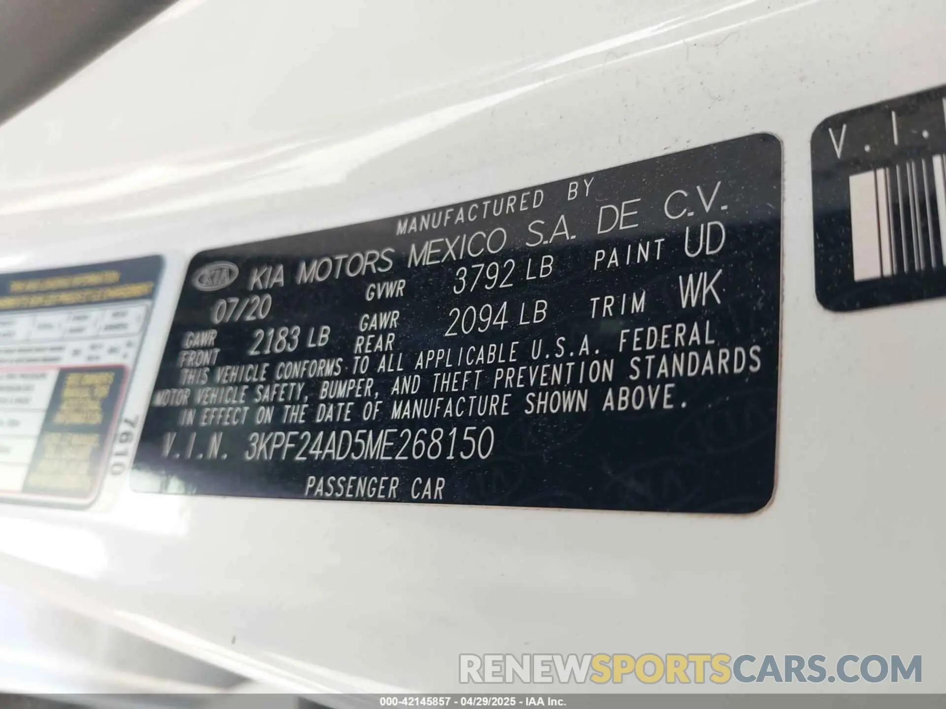 9 fotografías del automóvil dañado 3KPF24AD5ME268150 KIA FORTE 2021