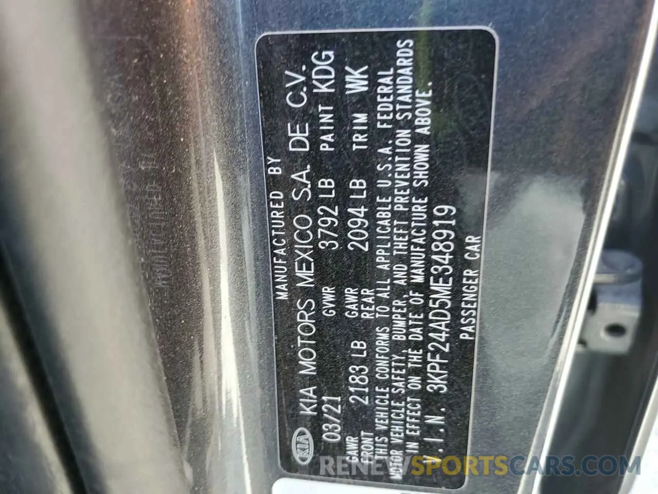13 fotografías del automóvil dañado 3KPF24AD5ME348919 KIA FORTE 2021