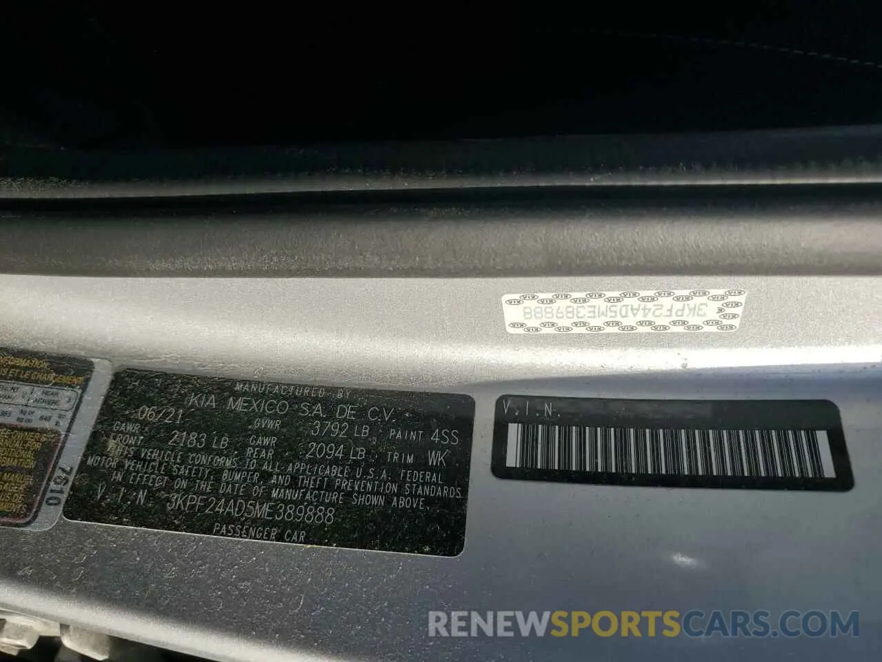 13 fotografías del automóvil dañado 3KPF24AD5ME389888 KIA FORTE 2021