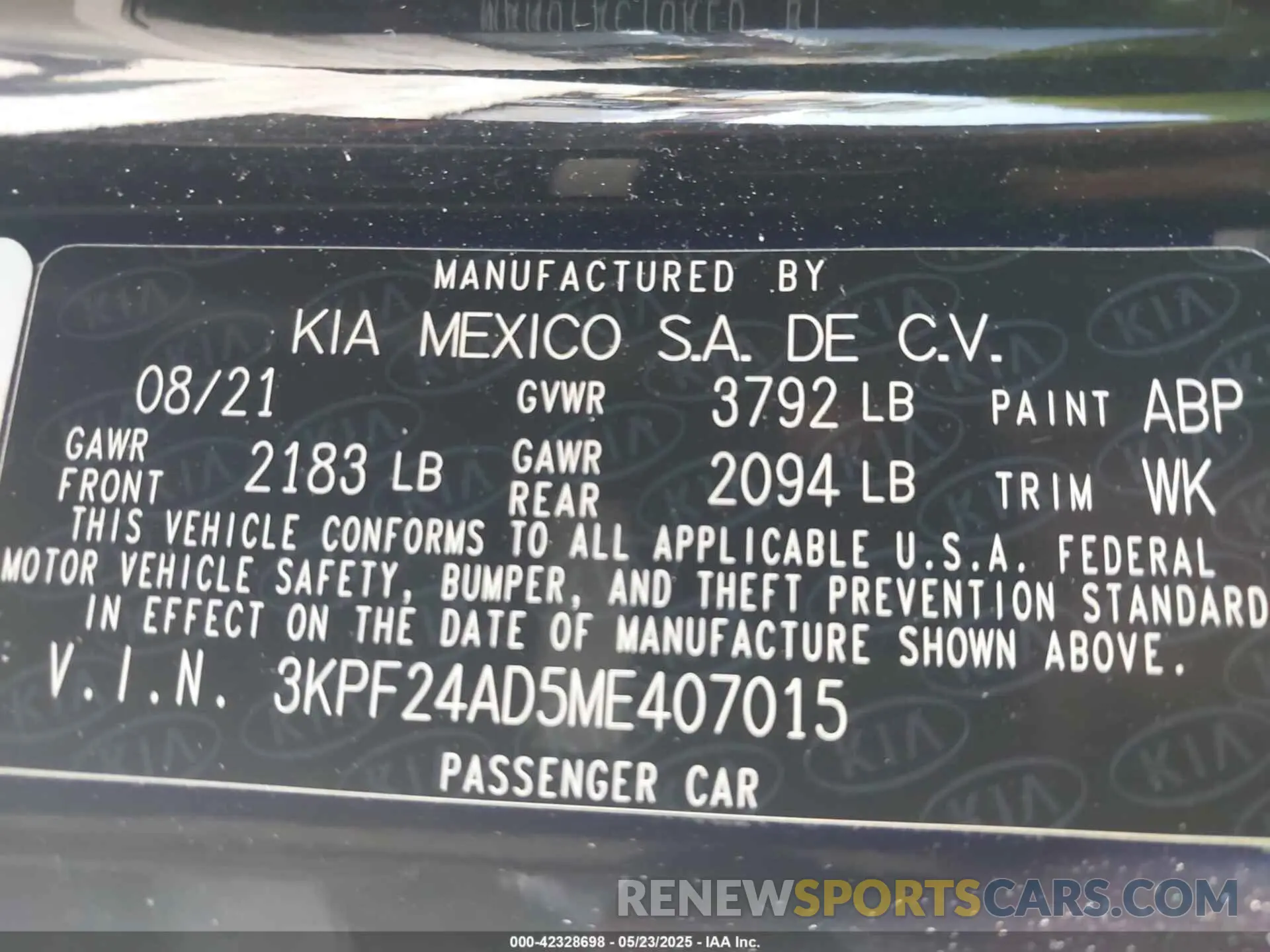9 fotografías del automóvil dañado 3KPF24AD5ME407015 KIA FORTE 2021