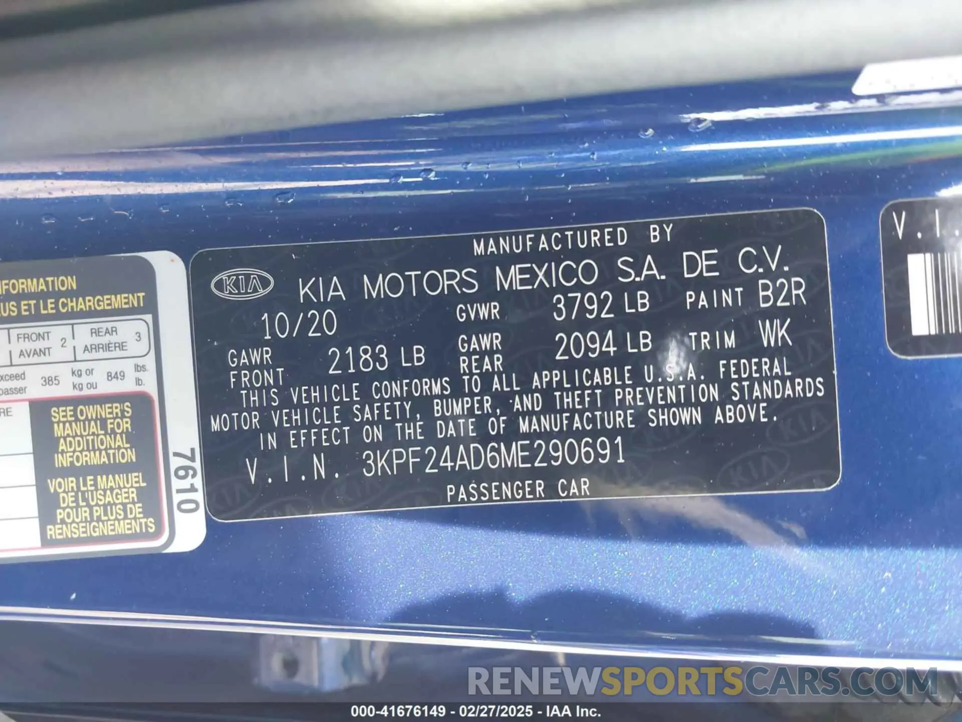 9 fotografías del automóvil dañado 3KPF24AD6ME290691 KIA FORTE 2021