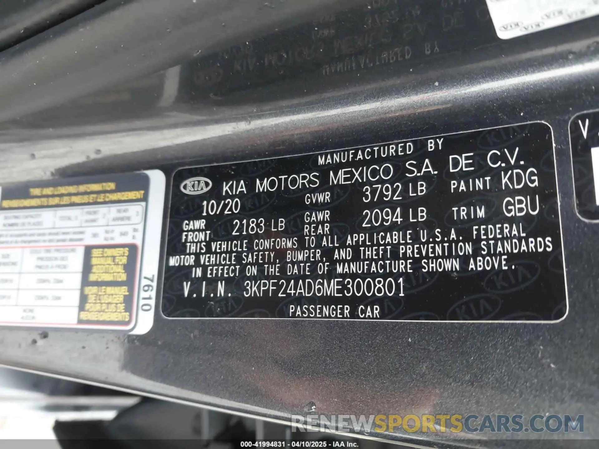 9 fotografías del automóvil dañado 3KPF24AD6ME300801 KIA FORTE 2021