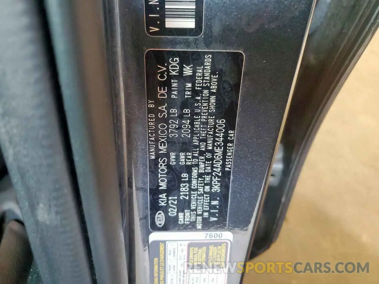 12 fotografías del automóvil dañado 3KPF24AD6ME344006 KIA FORTE 2021