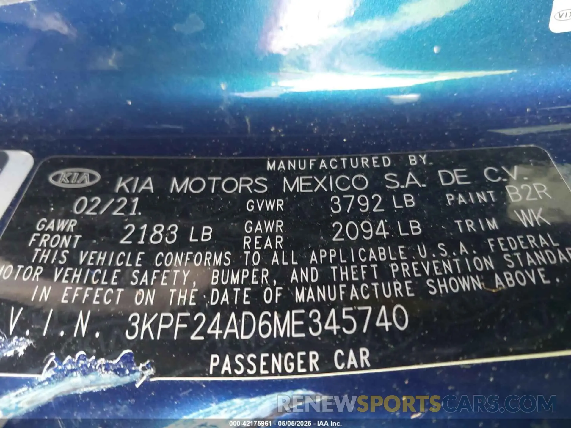 9 fotografías del automóvil dañado 3KPF24AD6ME345740 KIA FORTE 2021