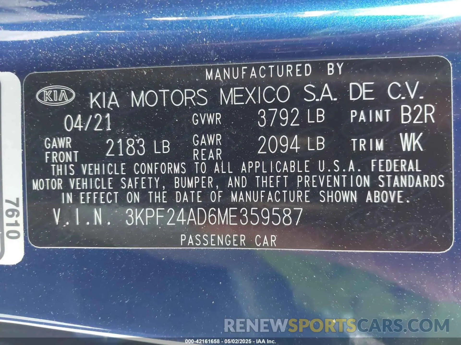 9 fotografías del automóvil dañado 3KPF24AD6ME359587 KIA FORTE 2021