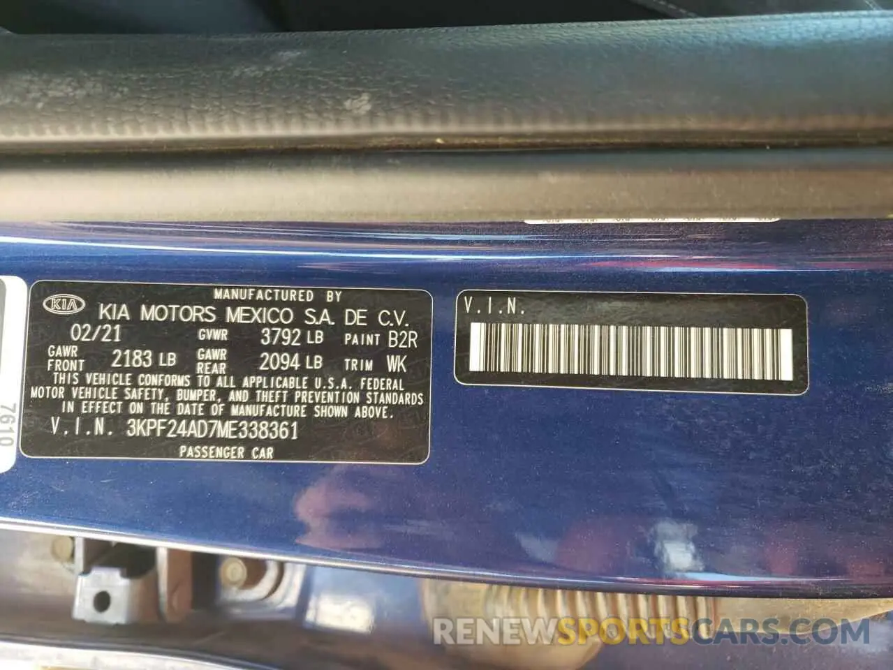 13 fotografías del automóvil dañado 3KPF24AD7ME338361 KIA FORTE 2021