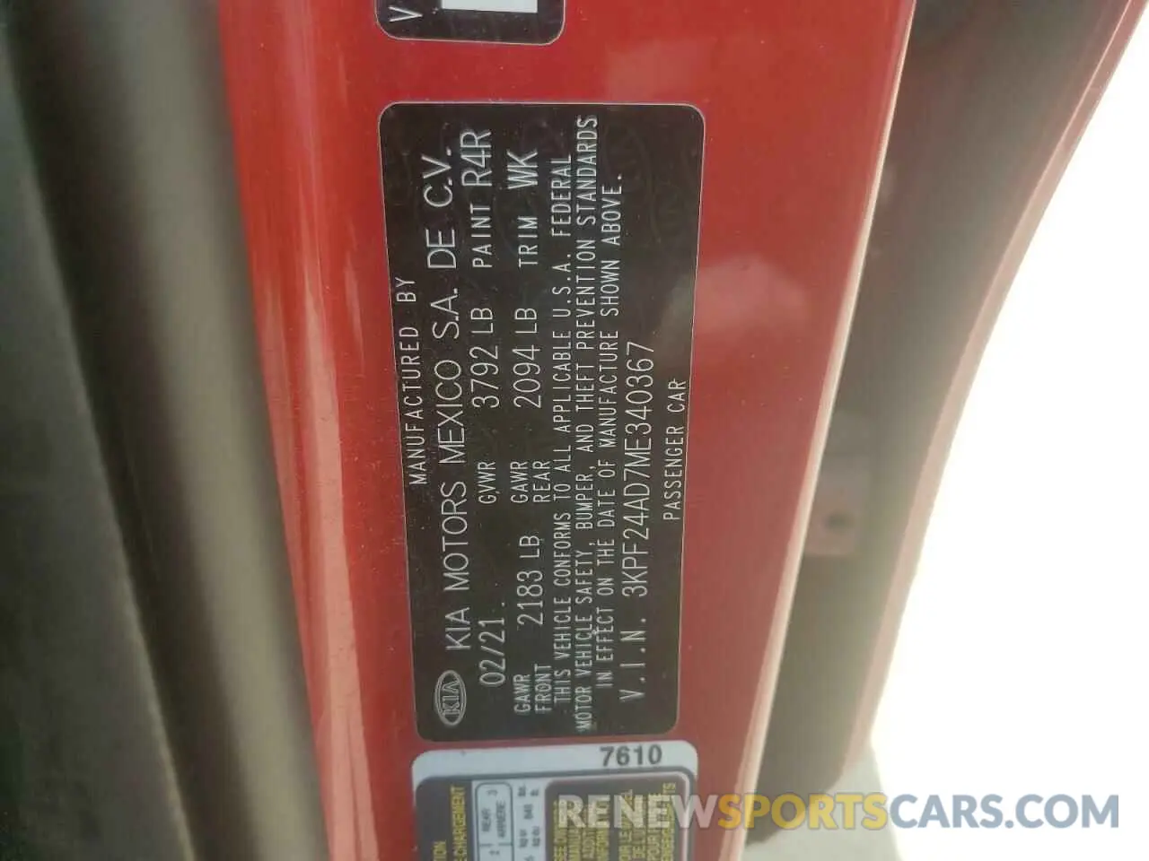 12 fotografías del automóvil dañado 3KPF24AD7ME340367 KIA FORTE 2021
