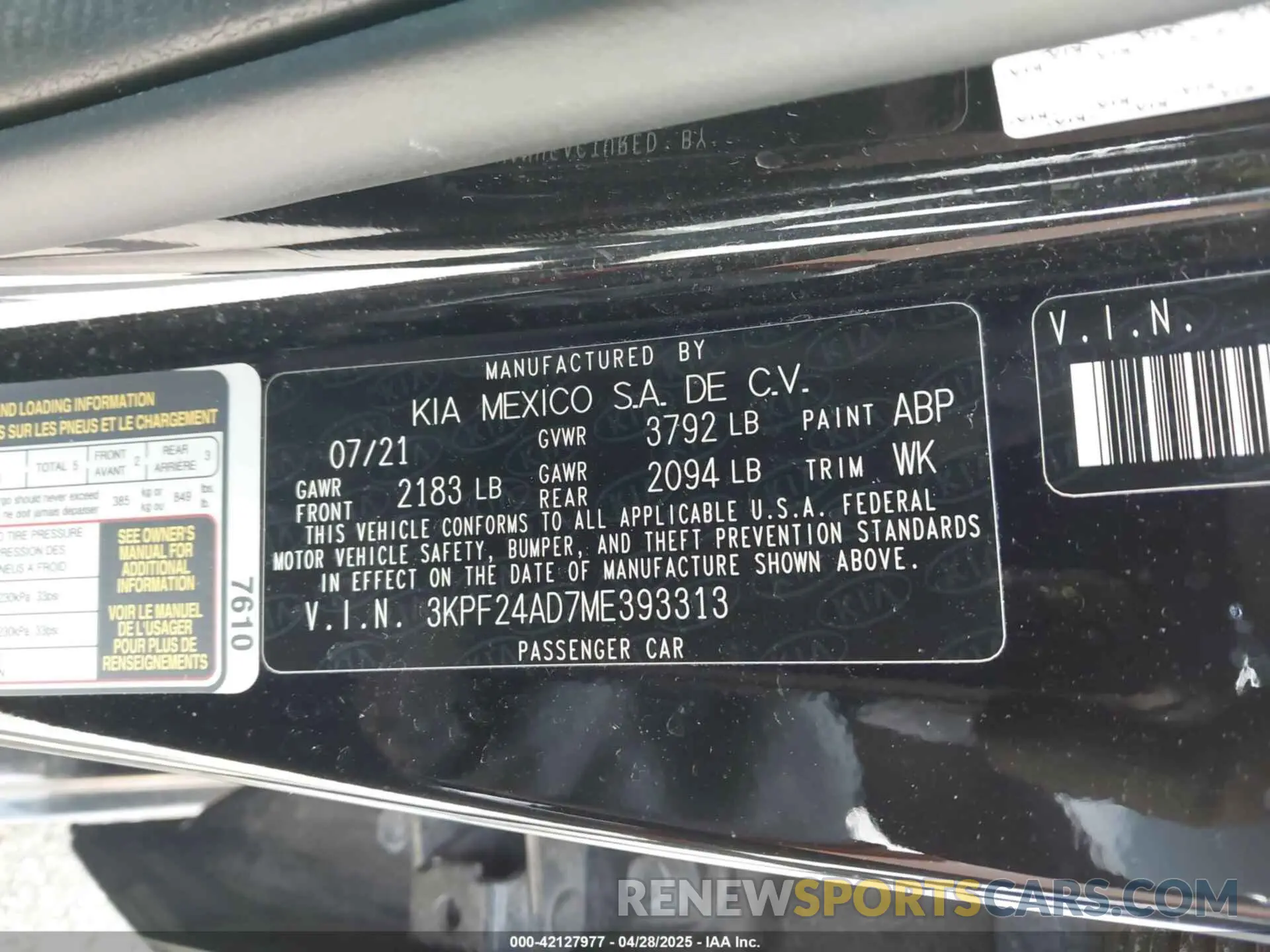 9 fotografías del automóvil dañado 3KPF24AD7ME393313 KIA FORTE 2021