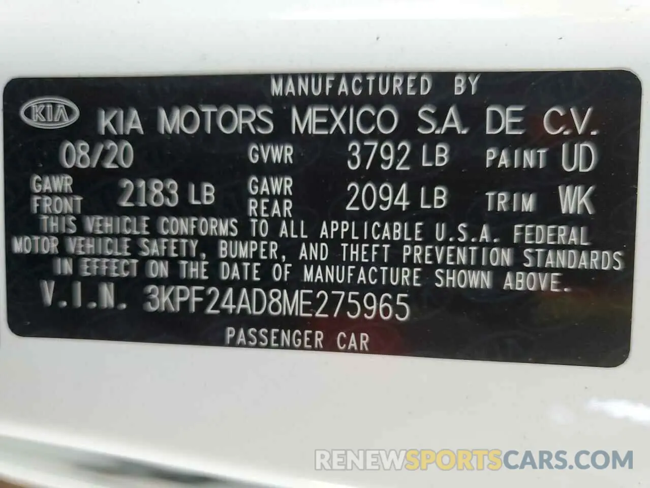 12 fotografías del automóvil dañado 3KPF24AD8ME275965 KIA FORTE 2021