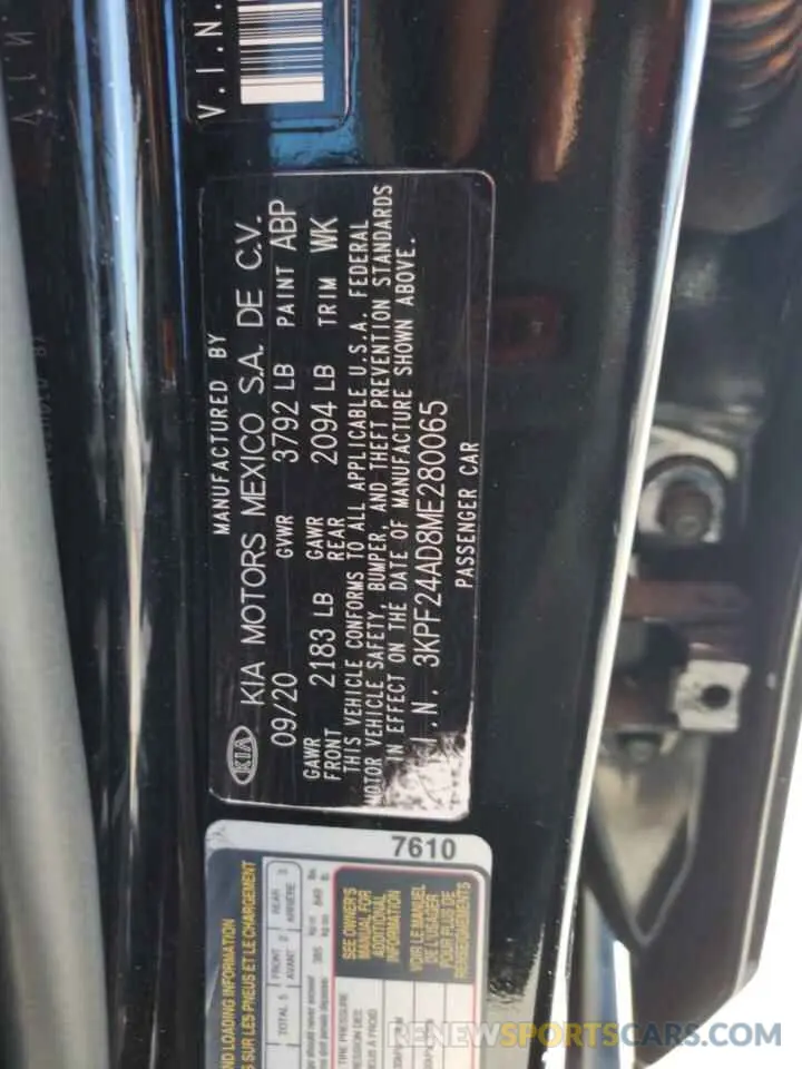 12 fotografías del automóvil dañado 3KPF24AD8ME280065 KIA FORTE 2021