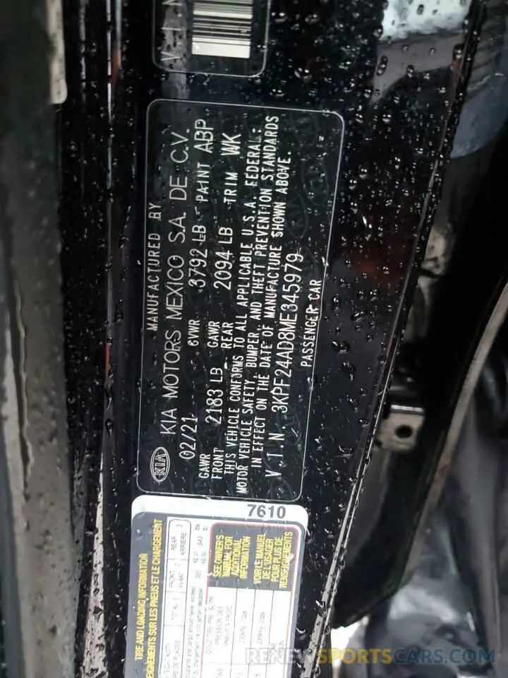 13 fotografías del automóvil dañado 3KPF24AD8ME345979 KIA FORTE 2021