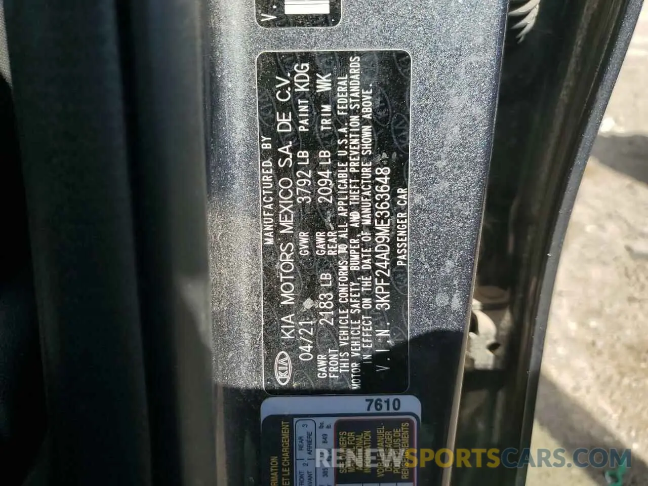 12 fotografías del automóvil dañado 3KPF24AD9ME363648 KIA FORTE 2021