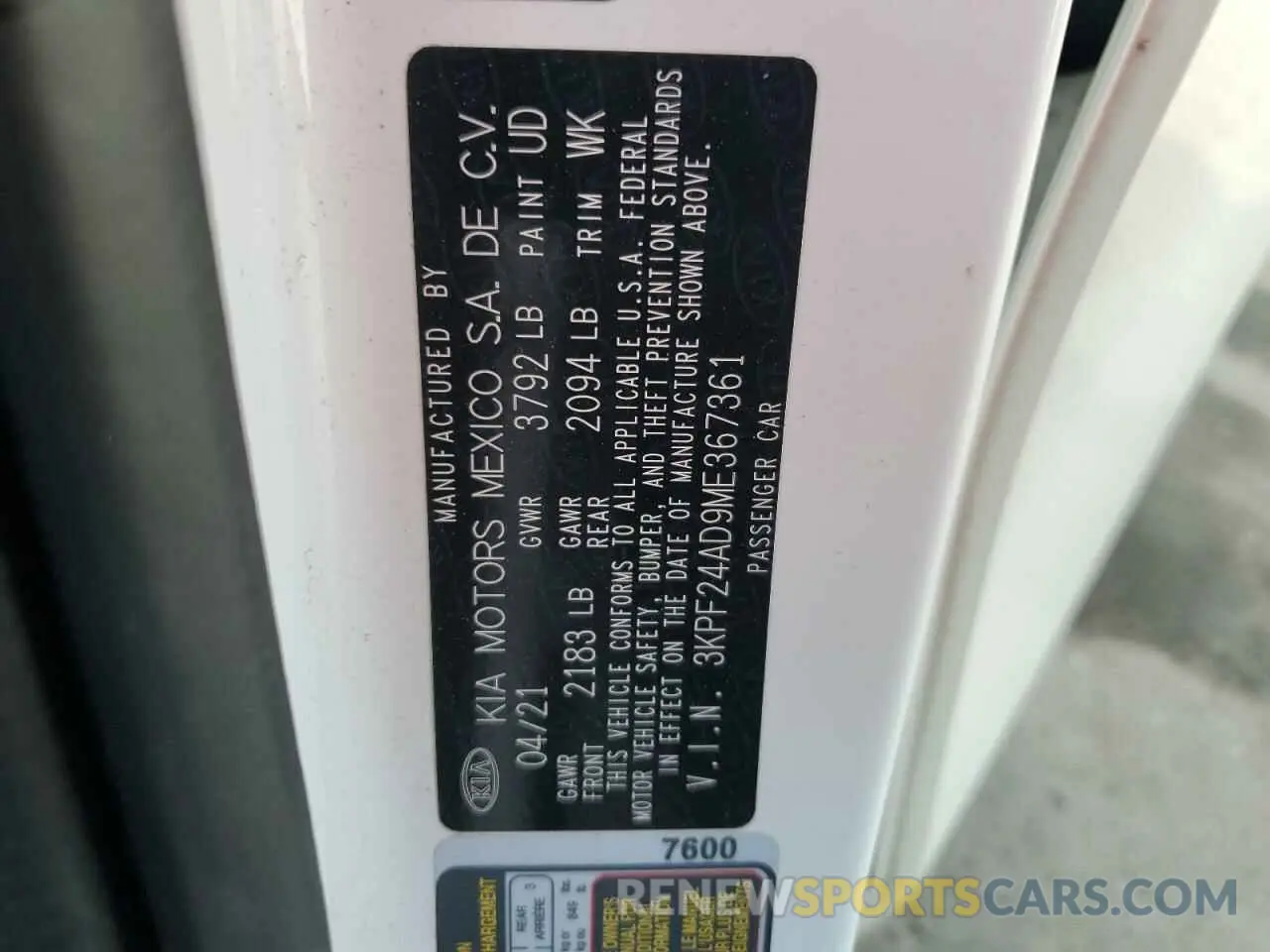 12 fotografías del automóvil dañado 3KPF24AD9ME367361 KIA FORTE 2021