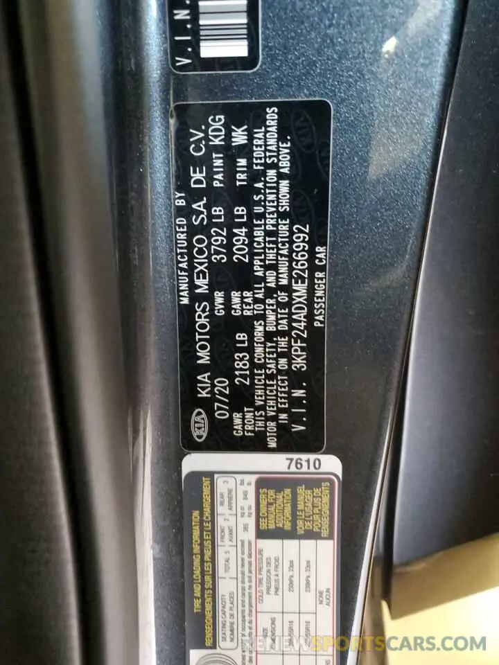 12 fotografías del automóvil dañado 3KPF24ADXME266992 KIA FORTE 2021