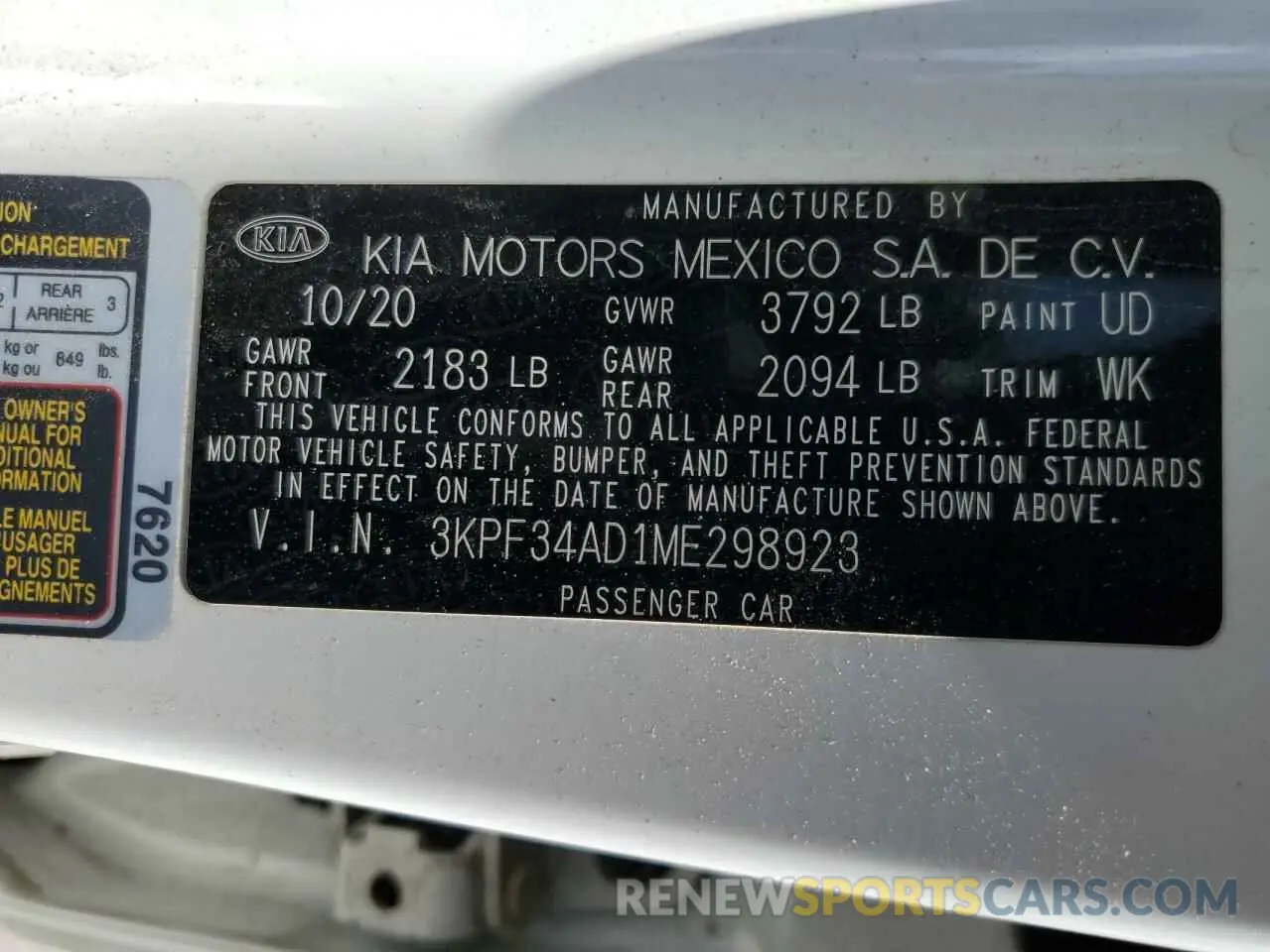 13 fotografías del automóvil dañado 3KPF34AD1ME298923 KIA FORTE 2021