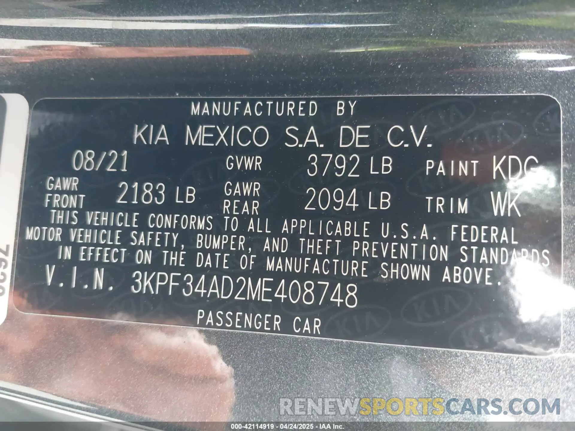 9 fotografías del automóvil dañado 3KPF34AD2ME408748 KIA FORTE 2021