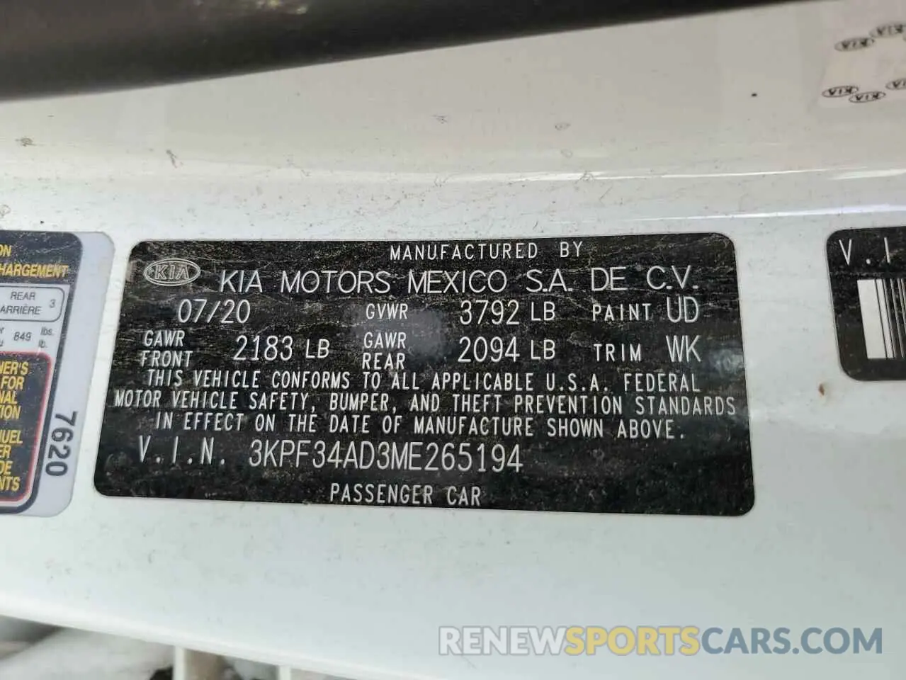 13 fotografías del automóvil dañado 3KPF34AD3ME265194 KIA FORTE 2021