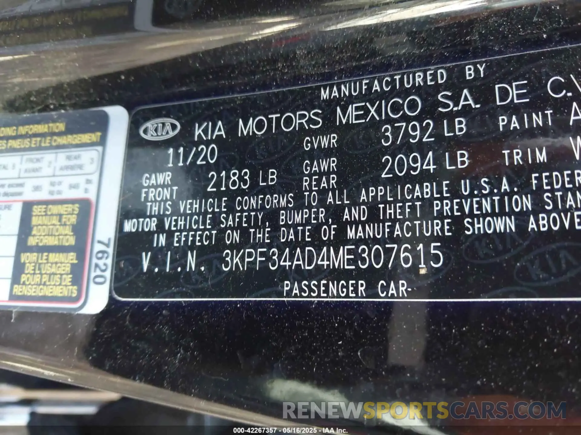 9 fotografías del automóvil dañado 3KPF34AD4ME307615 KIA FORTE 2021