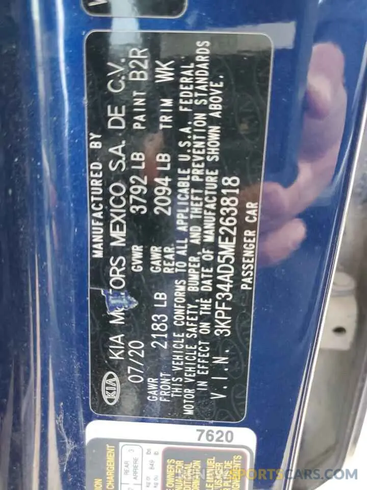 12 fotografías del automóvil dañado 3KPF34AD5ME263818 KIA FORTE 2021