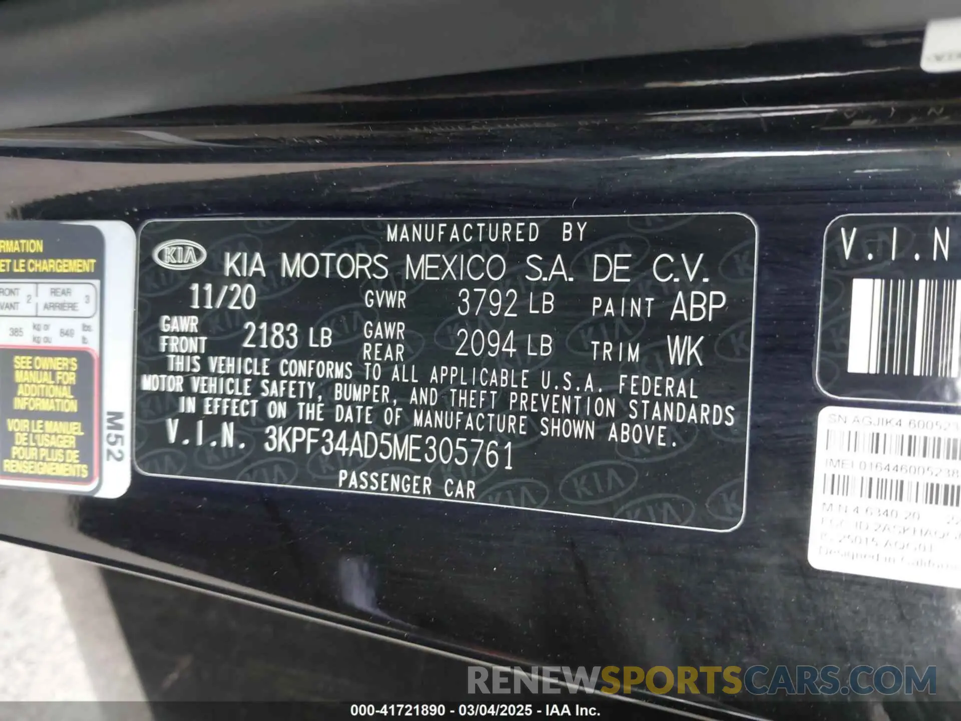 9 fotografías del automóvil dañado 3KPF34AD5ME305761 KIA FORTE 2021