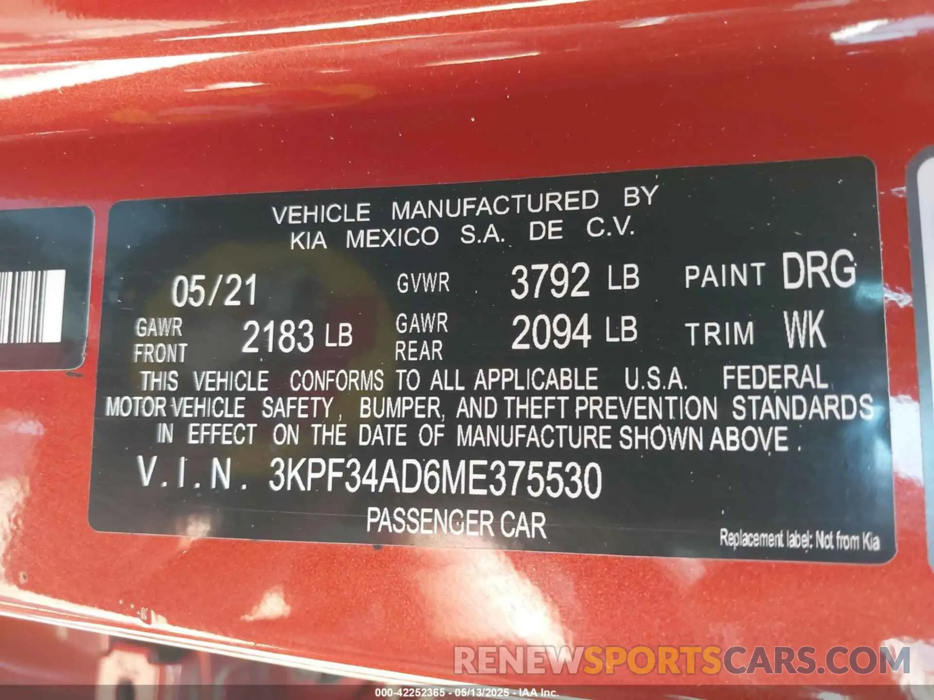 9 fotografías del automóvil dañado 3KPF34AD6ME375530 KIA FORTE 2021