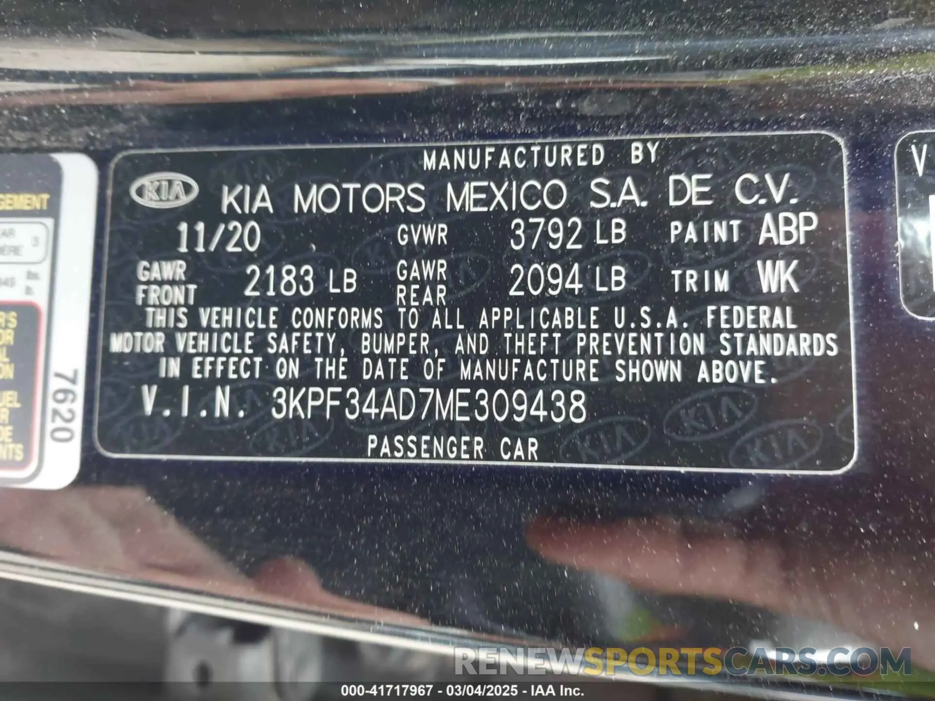 9 fotografías del automóvil dañado 3KPF34AD7ME309438 KIA FORTE 2021