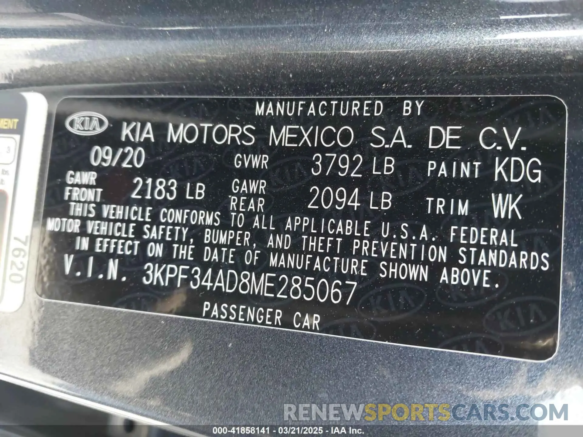 9 fotografías del automóvil dañado 3KPF34AD8ME285067 KIA FORTE 2021