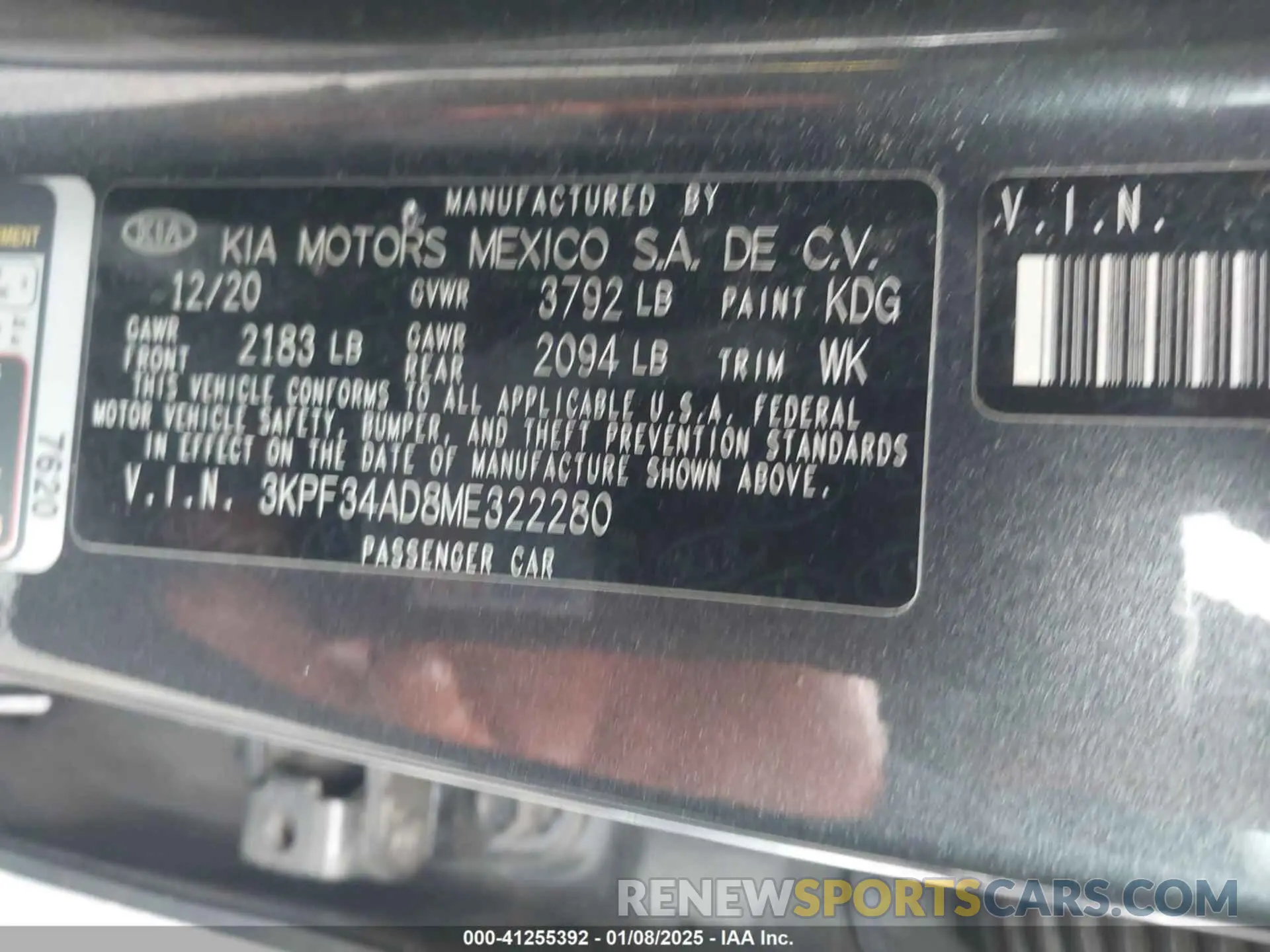 9 fotografías del automóvil dañado 3KPF34AD8ME322280 KIA FORTE 2021
