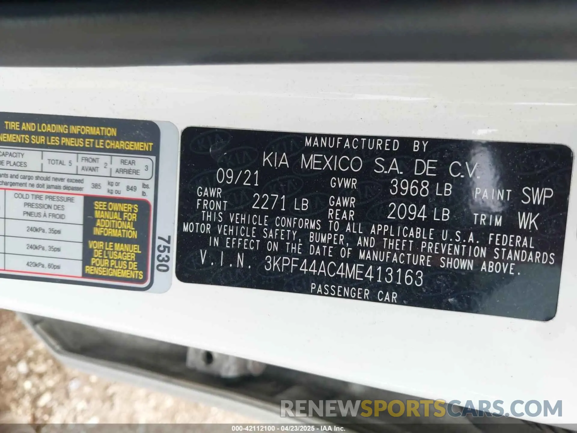 9 fotografías del automóvil dañado 3KPF44AC4ME413163 KIA FORTE 2021