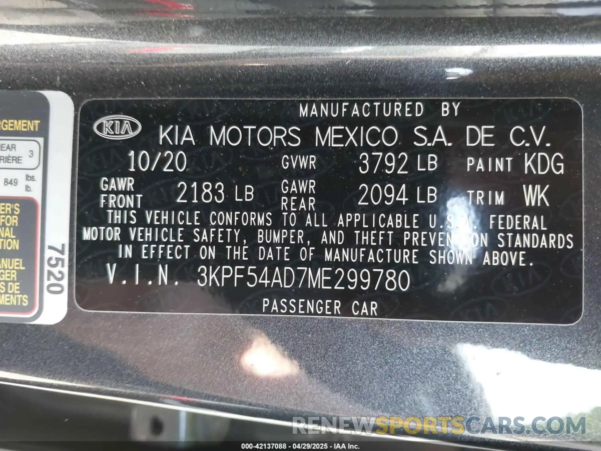 9 fotografías del automóvil dañado 3KPF54AD7ME299780 KIA FORTE 2021