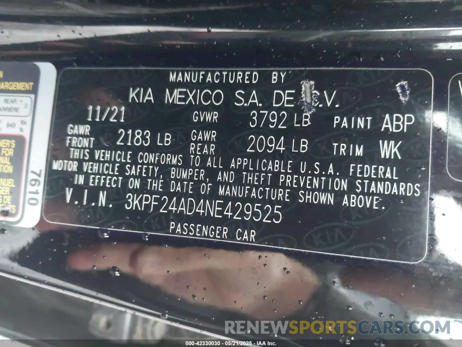 9 fotografías del automóvil dañado 3KPF24AD4NE429525 KIA FORTE 2022