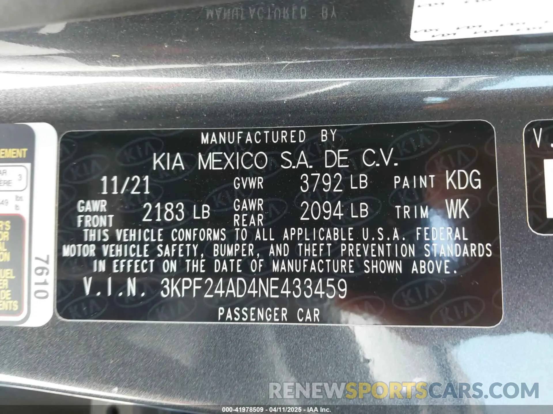 9 fotografías del automóvil dañado 3KPF24AD4NE433459 KIA FORTE 2022