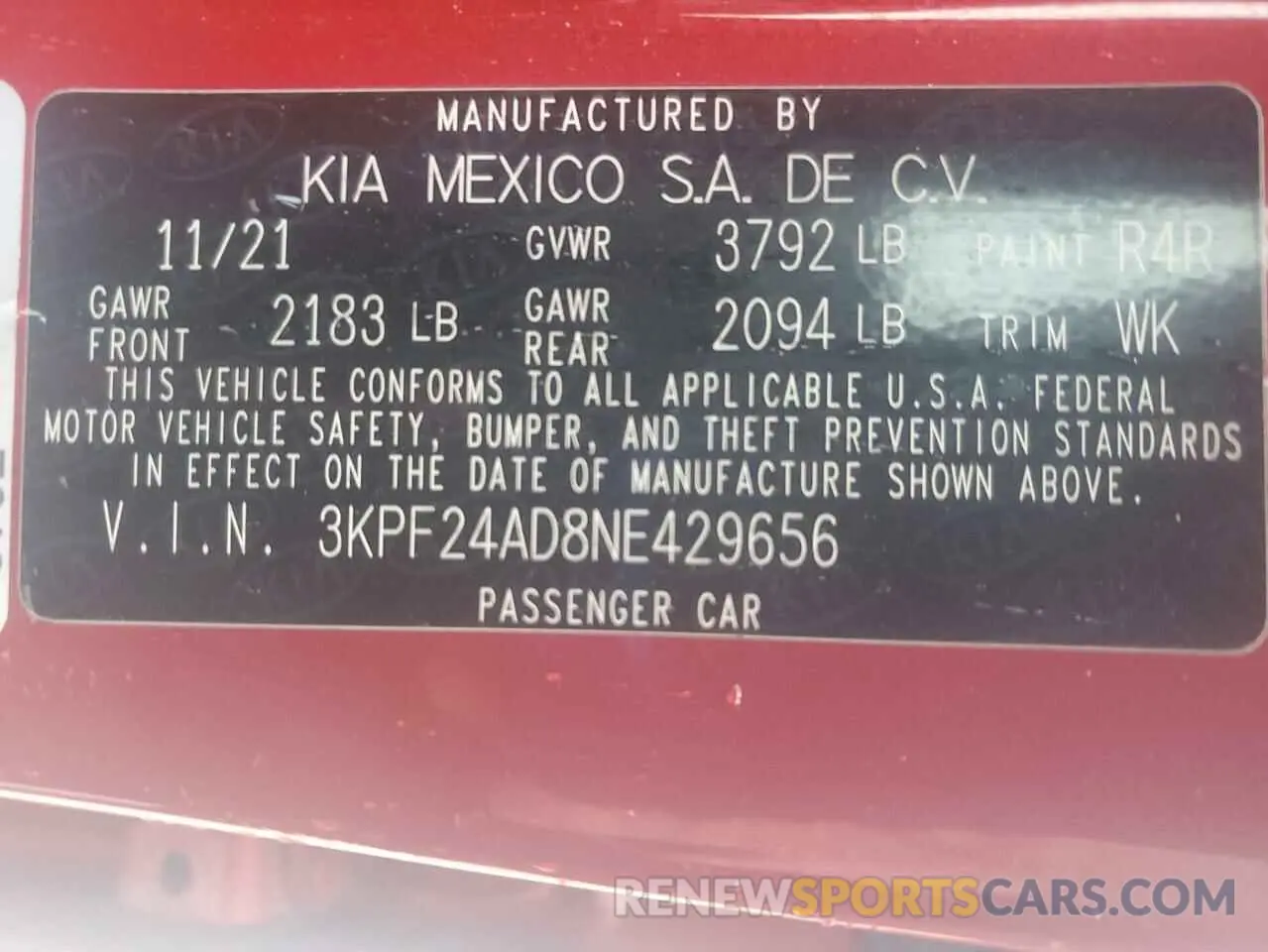 13 fotografías del automóvil dañado 3KPF24AD8NE429656 KIA FORTE 2022