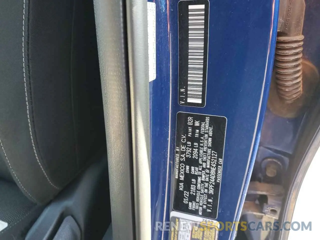 13 fotografías del automóvil dañado 3KPF24AD8NE452127 KIA FORTE 2022