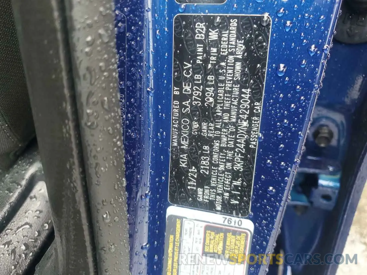 12 fotografías del automóvil dañado 3KPF24ADXNE429044 KIA FORTE 2022