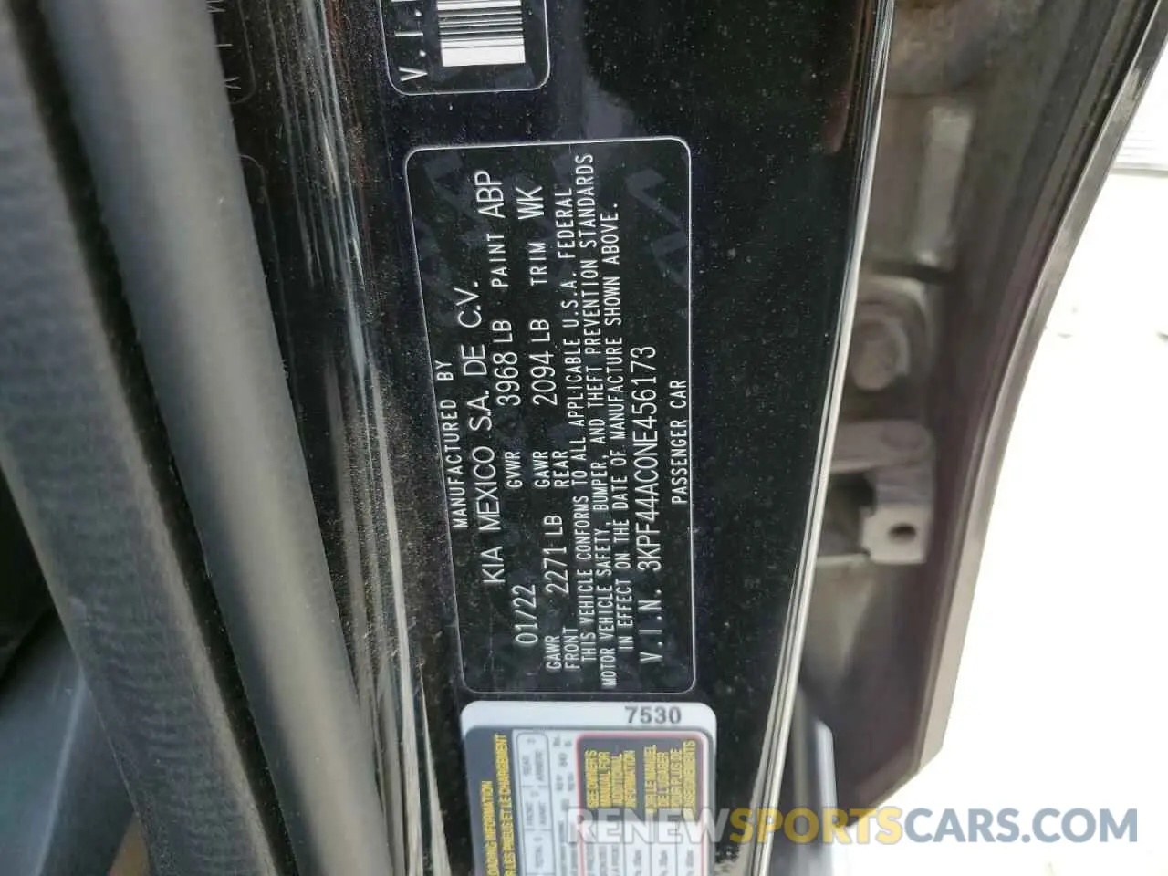 14 fotografías del automóvil dañado 3KPF44AC0NE456173 KIA FORTE 2022