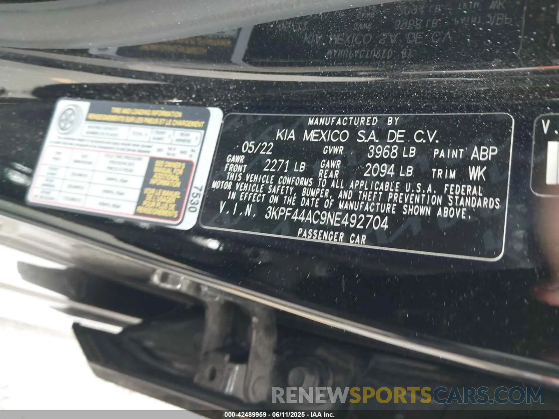 9 fotografías del automóvil dañado 3KPF44AC9NE492704 KIA FORTE 2022