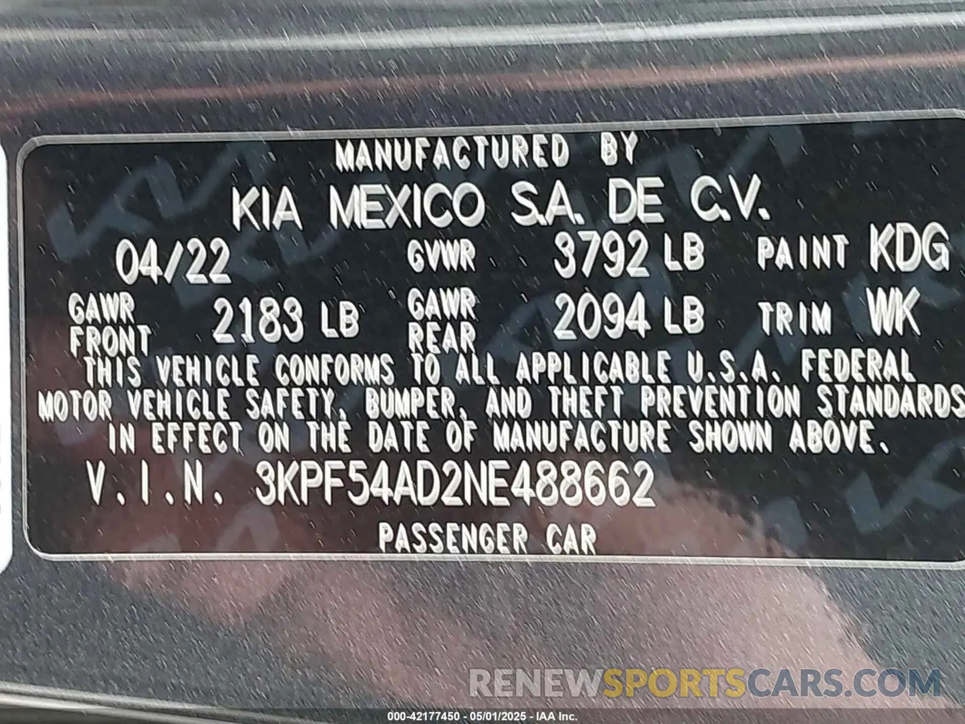 9 fotografías del automóvil dañado 3KPF54AD2NE488662 KIA FORTE 2022