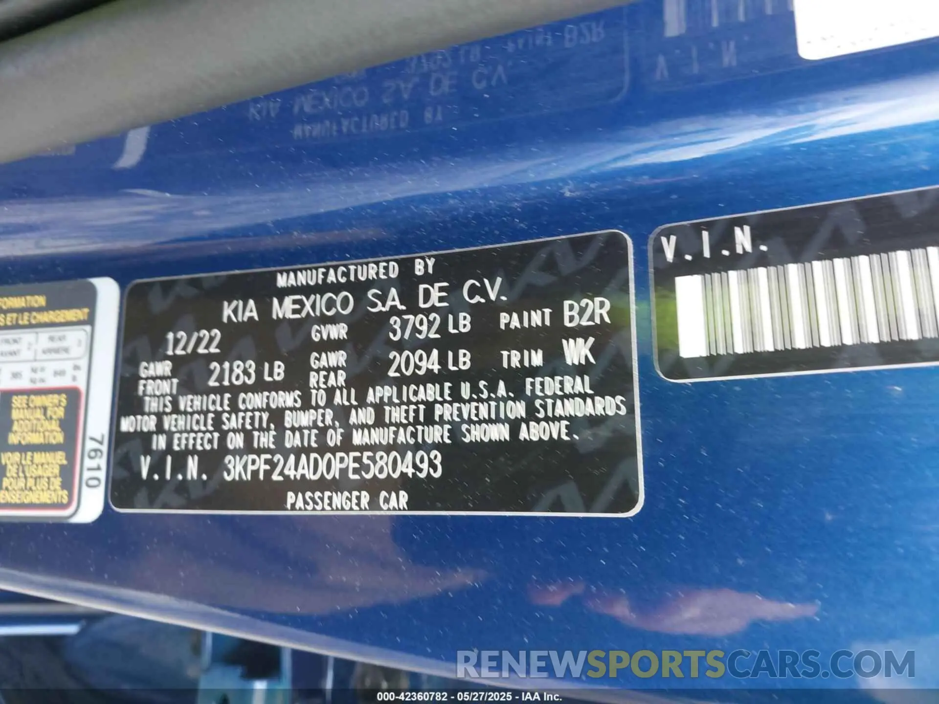 9 fotografías del automóvil dañado 3KPF24AD0PE580493 KIA FORTE 2023