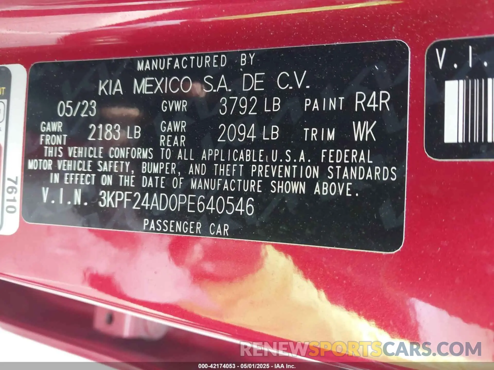 9 fotografías del automóvil dañado 3KPF24AD0PE640546 KIA FORTE 2023