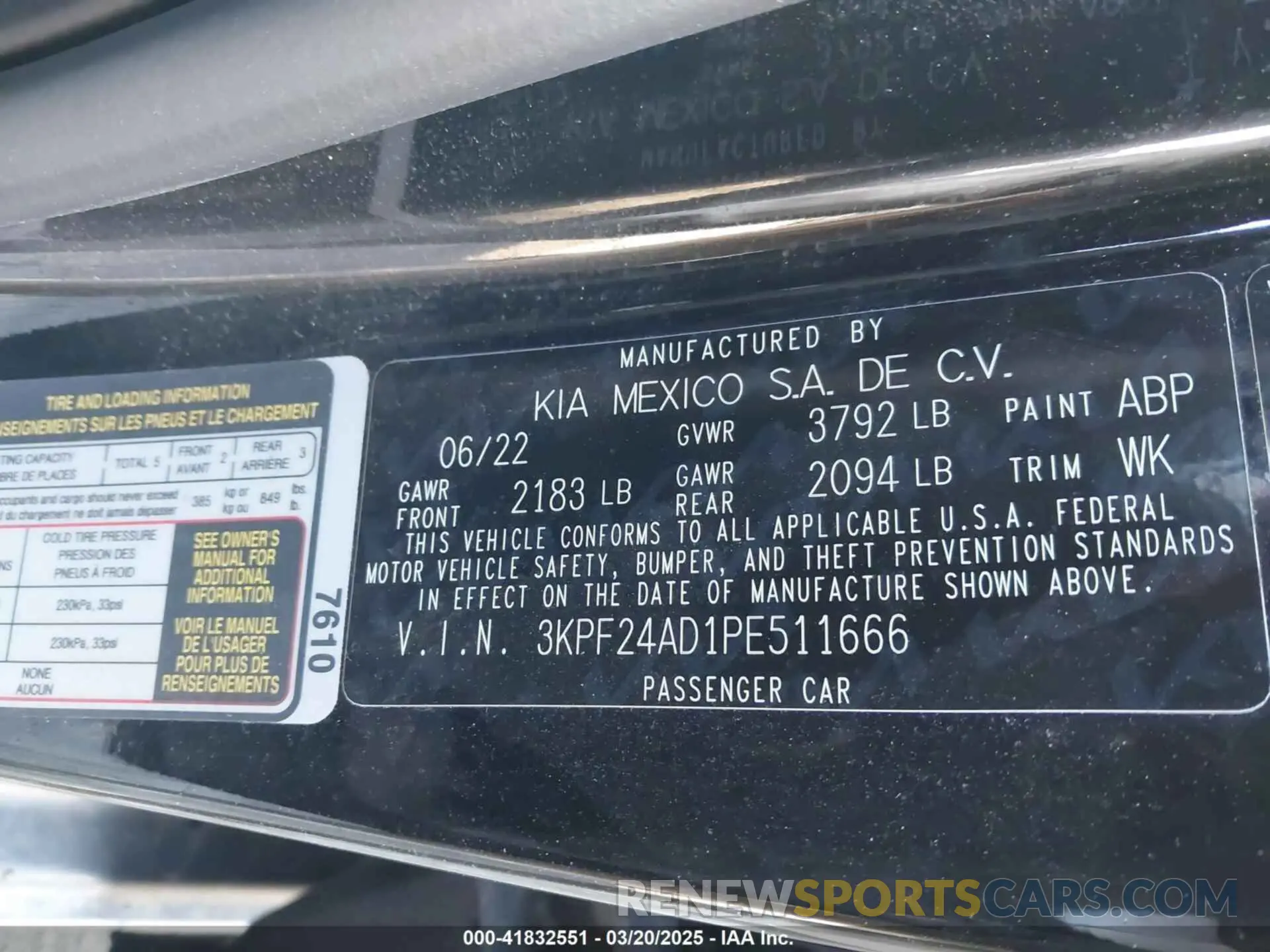 9 fotografías del automóvil dañado 3KPF24AD1PE511666 KIA FORTE 2023