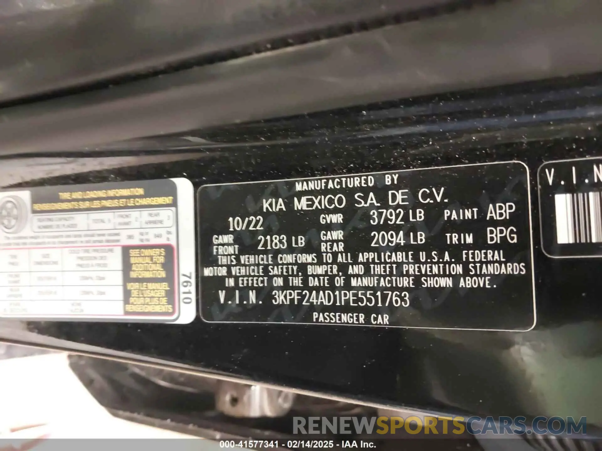 9 fotografías del automóvil dañado 3KPF24AD1PE551763 KIA FORTE 2023