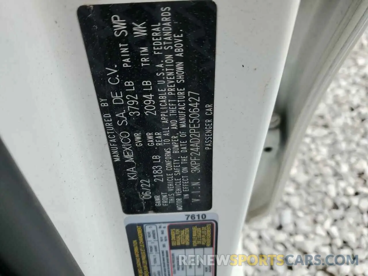 12 fotografías del automóvil dañado 3KPF24AD2PE506427 KIA FORTE 2023