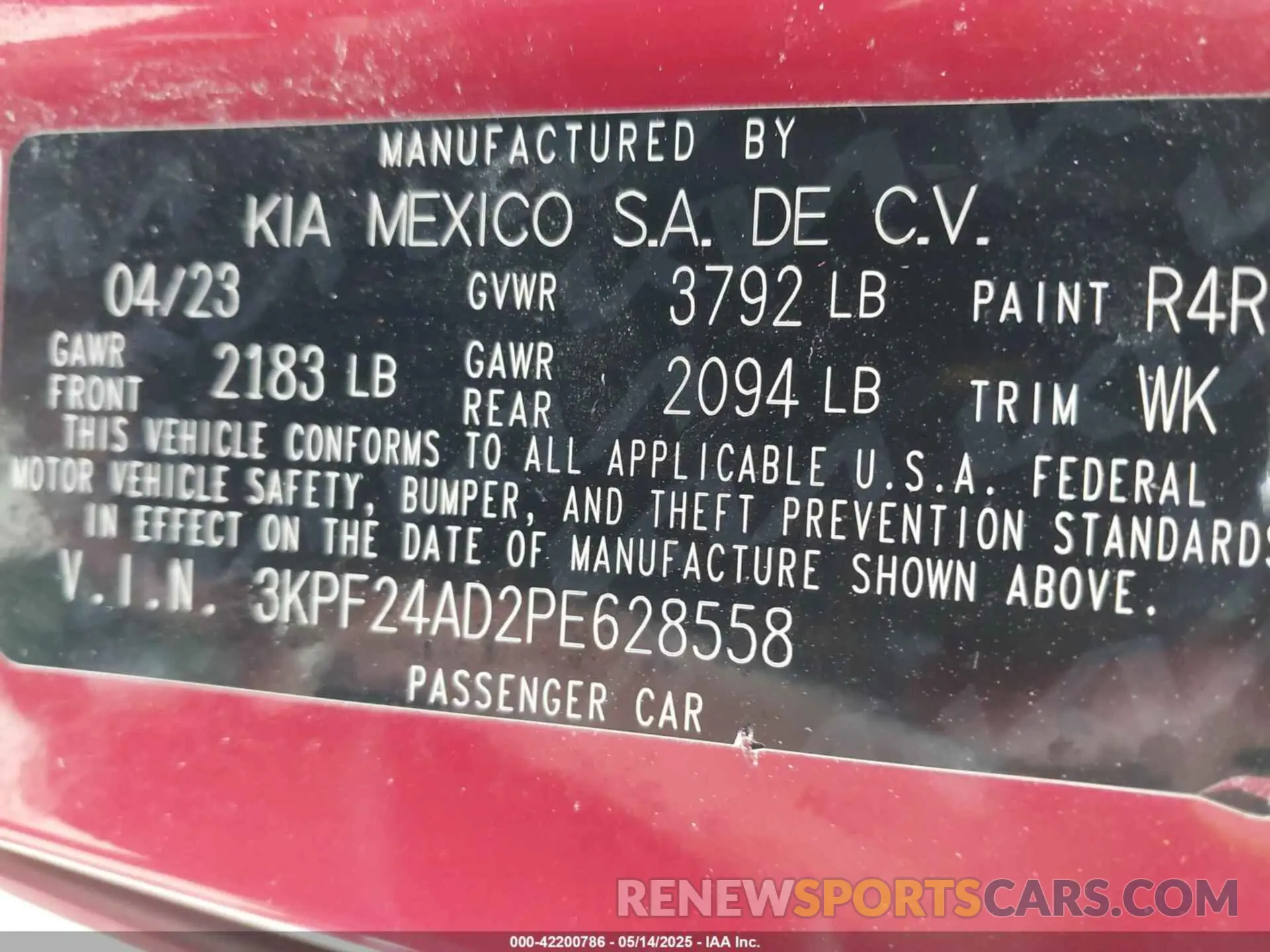 9 fotografías del automóvil dañado 3KPF24AD2PE628558 KIA FORTE 2023